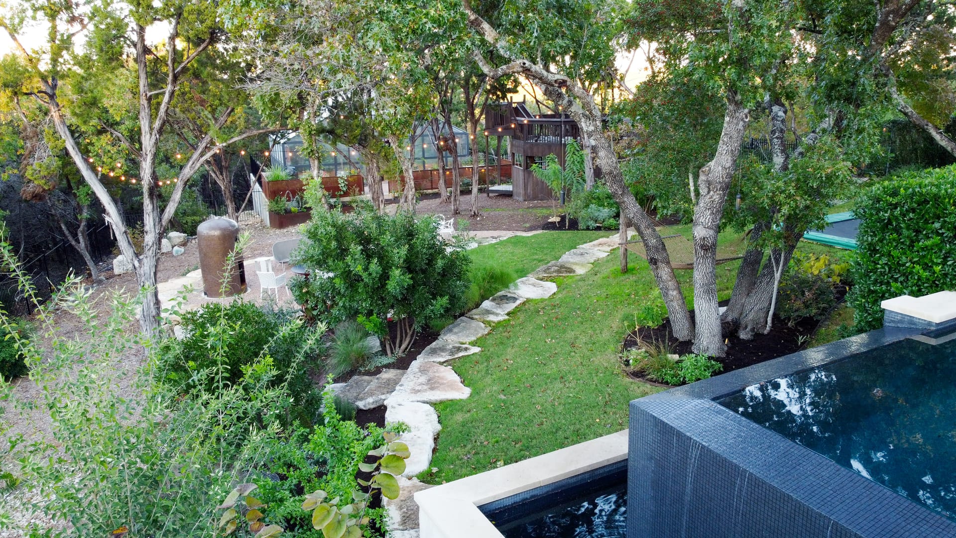 Aerial view of Austin, Texas landscape renovation